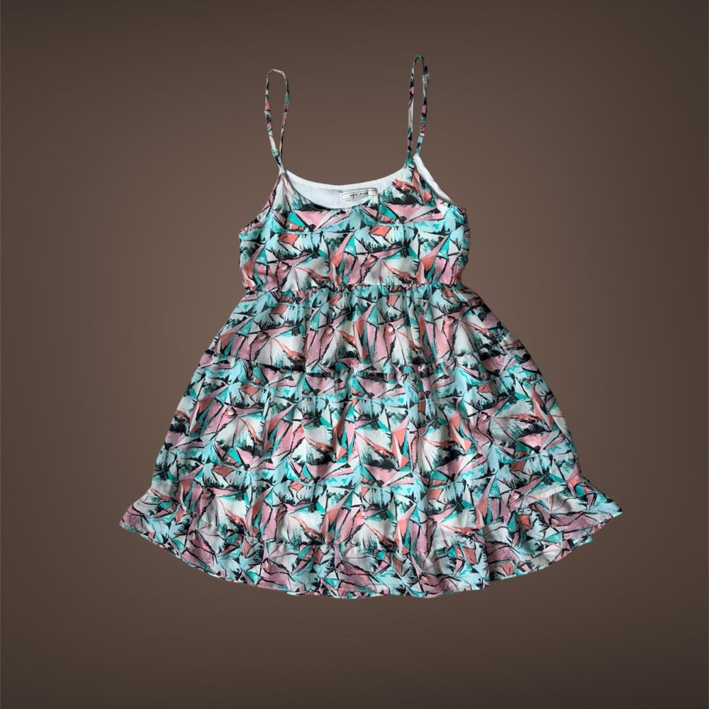 Women's/Juniors Adam Levine Turquoise & Orange Abstract Tropical Dress, X-Small